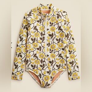 Crewcuts one piece rash guard floral swimsuit.
